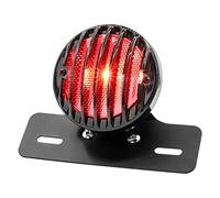 Biqing Luz Trasera de Freno de Motocicleta,Universal Luz de Parada de Freno Trasero de Motocicleta Rojo 12V con Soporte de matrícula para Chopper Street Bike Dirt Bike(Metal)