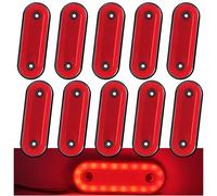 Biqiure - 10 luces de gálibo laterales LED rojas, 12 V 24 V luces de gálibo LED traseras delanteras indicadoras luces laterales para remolque de camiones caravana