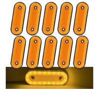 Biqiure - 10 luces de plantilla laterales LED amarillas, 12 V 24 V luces de plantilla LED traseras delanteras indicadoras luces laterales para remolque de camiones caravana
