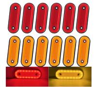 Biqiure 12 piezas de luces de gálibo rojas+amarillas, 12 V 24 V de luz de gálibo para remolque LED delanteras traseras indicadoras, luces de gálibo laterales para remolque, camión, caravana