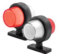 Biqiure 2PCS LED luces de posición lateral 12V 24V, indicadores laterales de remolque universales luces de liquidación advertencia de doble cara luces para remolque camión RV (Rojo&Blanco)