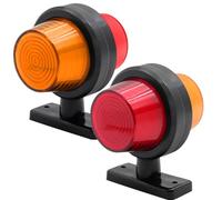 Biqiure 2PCS LED luces de posición lateral 12V 24V, indicadores laterales de remolque universales luces de liquidación advertencia de doble cara luces para remolque camión RV (Amarillo&Rojo)