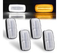 Biqiure 4PCS Luces de Posición Laterales LED 12V 24V Marcador de RV Luz trasera delantera indicadores de posición Función de dirección dinámica para Caravana Camper Van Camión,Blanco