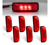 Biqiure 6 luces laterales LED, 4 pulgadas, indicador de posición, luces de posición laterales traseras para 12 V-24 V, remolque, camión Lorry Caravan Bus (rojo, 6 x)