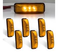 Biqiure 6 luces laterales LED, 4 pulgadas, indicador de posición, luces de posición laterales traseras para 12 V-24 V, remolque, camión Lorry Caravan Bus (amarillo, 6 x)