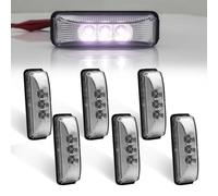 Biqiure 6 luces laterales LED blancas, 4 pulgadas, indicador de posición, luces de posición laterales traseras para 12 V-24 V, remolque, camión Lorry Caravan Bus
