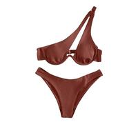 Biquini Mujer 2026 Bañador Mujer Palabra de Honor Conjunto de Traje Baño Brasileño Corte con Bikini Un Hombro con Sexy 2 Braga Bañador Bikinis Deportivos (E M)