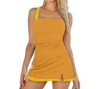 Biquinis de Talla Grande Bikini para Mucho Pecho Trajes de Baño Tankini para Mujer Trajes Baño Tankini Piezas CE Bikini Pecho Grande Mujer (Yellow L)