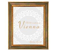 BIRAPA Vienna - Marco de fotos (madera maciza, 40 x 40 cm), color verde y dorado