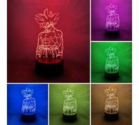 BIRBANN Lampara Goku Luz De Noche Para Niños,Control Táctil Inteligente 7 Colores Luces LED, Lampara Dragon Ba Ilusión Manga,para Niños Y Niñas Decoración Habitaciones Regalo De Cumpleaños