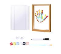 BIRBANN Set de huellas familiares para 4 personas con iluminación, kit de huellas de manos y pies para bebé con tintes suaves, manualidades DIY para padres, regalo original para nacimiento o bautizo