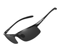 Bircenpro Gafas De Sol Para Hombre Polarizadas: Protección UV Fibra Carbono Temple Deportes Gafas De Sol Para, A-black frame black lens
