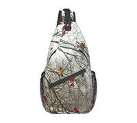 Birch Trees Beautiful Poppy Flower Ink Crossbody Bag, Hombres y Mujeres Sling Chest Cross Body Bag, Utilizado para el Ocio y los Viajes