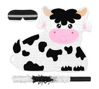 Birchio Paquete de piñatas de vaca lechera con una venda para los ojos y un murciélago (41 x 33x 10 cm), perfecto para fiestas de cumpleaños infantiles, fiestas temáticas mexicanas, decoraciones