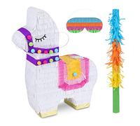 Birchio Piñata de Llama con Venda y Palo (42 x 34,5 x 10 cm), Perfecta para Fiestas de Cumpleaños Infantiles, Decoraciones