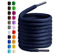 BIRCH's Oval Shoelaces 27 Colors Half Round 1/4" Shoe Laces 4 Different Lengths, azul marino, 37"(94cm) M