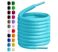 BIRCH's Oval Shoelaces 27 Colors Half Round 1/4" Shoe Laces 4 Different Lengths, azul menta, 45.5"(115cm) L