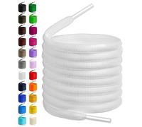BIRCH's Oval Shoelaces 27 Colors Half Round 1/4" Shoe Laces 4 Different Lengths, Blanco, 45.5"(115cm) L