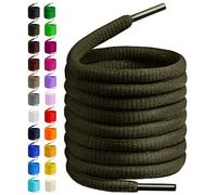 BIRCH's Oval Shoelaces 27 Colors Half Round 1/4" Shoe Laces 4 Different Lengths, Camuflaje verde, 56"(142cm) XL