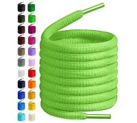 BIRCH's Oval Shoelaces 27 Colors Half Round 1/4" Shoe Laces 4 Different Lengths, Chartreuse, 56"(142cm) XL