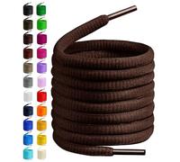BIRCH's Oval Shoelaces 27 Colors Half Round 1/4" Shoe Laces 4 Different Lengths, chocolate, 56"(142cm) XL