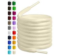 BIRCH's Oval Shoelaces 27 Colors Half Round 1/4" Shoe Laces 4 Different Lengths, marfil, 56"(142cm) XL
