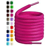 BIRCH's Oval Shoelaces 27 Colors Half Round 1/4" Shoe Laces 4 Different Lengths, rosa persa, 45.5"(115cm) L