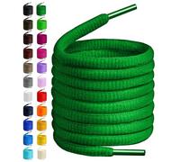 BIRCH's Oval Shoelaces 27 Colors Half Round 1/4" Shoe Laces 4 Different Lengths, verde, 45.5"(115cm) L