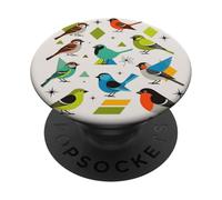 Bird Art Mid Century Midcentury Retro Atomic Age Space PopSockets PopGrip Adhesivo