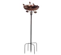 Bird Bath - 41 Inch Tall Vintage Metal Garden Birdbath | Bird Bath Bowl With 5 Prongs Base Stake | For Garden Patio Balcony Ground Flower Bed Yard Lawn Park | Durable Iron Wrought Feeder 31x105cm
