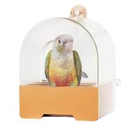 Bird Bath Cage, Leak-Proof Parakeet Tub, 17.5x17x24cm/6.89x6.69x9.45 Inches Shallow Safe Design, Stable Anti-Spill Base, Transparent Cover Box, for Pet Shower Garden Home Use