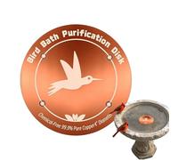 Bird Bath Copper Disk - 3.9inch Hummingbird Bath Purification Accessory, Copper Birdbath Insert with Water Clarifying Design, Bird Baths Cleaner Disc, Garden Birds Care Accessory for Backyard