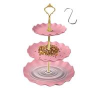 Bird Bath Feeder, 3-Layer Combo Water and Food Tray, Pet Accessory for Parrots, Parakeets, Budgies, Sparrows, Sturdy Outdoor Birdbath for Backyard, Garden, Aviary, Bird Watching