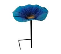 Bird Bath Feeder, Outdoor Water Station, 9,84 x 5,51 in Flower Shape Design, Decorative Metal Stake, Weather-Resistant Build for Hummingbirds, Garden, Yard, Aesthetic Wildlife Decor