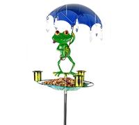 Bird Bath Feeder, Vintage Metal Birdbath Stand, Parrot Feeding Bowl, 33.27x7.48 inches Elegant Decorative Design, Weather-Resistant Iron Build for Sparrow & Parakeet Garden Use