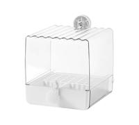 Bird Bath for Cage - Hanging Birdbath Feeder, Clear Food Holder Box, Easy Clean Cage Accessory for Parrots, Lovebirds, Finches, Parakeets, Mannikin and Small Medium Birds