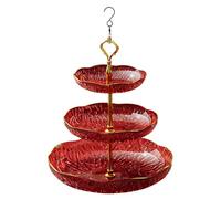 Bird Bath for Outside, 3-Tier Outdoor Garden Birdbath, Sturdy Wildlife Feeder Tray, Weather-Resistant Food & Water Bowl, Decorative Design for Patio Backyard Decking