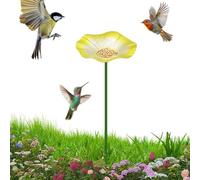 Bird Bath Fountain, Metal Stake Yard Outdoor Decor, Weather Resistant Hummingbird And Bee Waterer, Durable Garden Wildlife Feeder, Easy Water Access For Courtyard Backyard Lawn Flower Bed Patio Garden