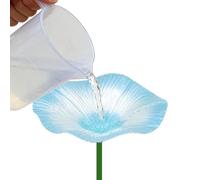 Bird Bath Fountain, Metal Stake Yard Outdoor Decor, Weather Resistant Hummingbird And Bee Waterer, Durable Garden Wildlife Feeder, Easy Water Access For Courtyard Backyard Lawn Flower Bed Patio Garden