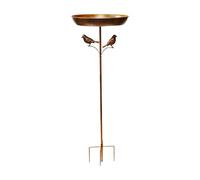 Bird Bath - Metal Standing Garden Feeder | Rust-Resistant Decorative Birdbath Bowl | 32.28-Inch Tall Outdoor Wrought Iron Feeder | Backyard Patio Yard Porch Weatherproof Ground-Mounted Garden Decor