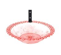 Bird Bath Outside, 9,25 x 9,25 in Wall Mounted Basin, transparente Hangable Water Feeder, Flower-Shaped Outdoor Statue for Hummingbird, Parakeet, Garden Decor