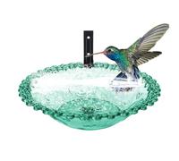 Bird Bath Outside, 9-Inch Wall Mounted Outdoor Bird Bath, Transparent Hangable Water Basin, Flower-Shaped Statue for Hummingbird, Parrot, and Parakeet Feeding