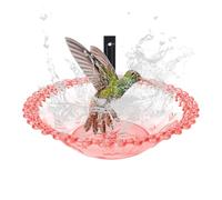 Bird Bath Outside, Outdoor Bird Bath, transparente hangible Water Feeding Basin, Decorative Flower-Shaped Design, Easy Installation for Hummingbird, 9,25 x 9,25 x 5,51 pulgadas