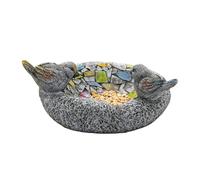 Bird Bath Outside, Weather Resistant Bathing Basin, 12 pulgadas Outdoor Bird Bath with Estable Base, Resin Garden Accessory with Rustic Finish, Backyard Courtyard Landscaping Park Decor, Pet Aviary