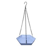 Bird Bath, Polygonal Feeder Bowl, 8.66x8.66x1.57 Inches Lightweight PP Hanging Dish, Outdoor Water Feeder for Balcony, Garden, Porch, Window Terrace Backyard Use