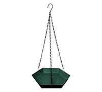 Bird Bath, Polygonal Hanging Bird Feeder Bowl, Decorative Water Dish for Porch, Balcony, Terrace, Indoor Park and Birdwatching, 8.66x8.66x1.57 Inches, Yellow, Blue, Green, Black