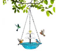 Bird Bath Solar Fountain - PP 23.5x46cm | Solar Powered Cascade Water Pump | Garden Birdbath Fountain for Outdoor Backyard Lawn Patio Deck Balcony Wild Bird Water Feature Eco Friendly Use