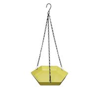 Bird Bath to Outside, Polygonal Outdoor Bird Feeder, 8.66x8.66x1.57 Inches Hanging Water Bowl Garden Decoration for Patio, Window, Porch, Balcony, Indoor Park Deck Terrace Birdwatching Use