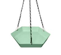 Bird Bath to Outside, Polygonal Outdoor Bird Feeder, 8.66x8.66x1.57 Inches Hanging Water Bowl Garden Decoration for Patio, Window, Porch, Balcony, Indoor Park Deck Terrace Birdwatching Use
