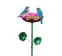 Bird Bath Vintage, Iron Garden Basin, Flower Shaped Outdoor Water Feeder with Rust Resistant Coating, Bird Drinking Bowl, Elegant Floral Decorative Design, Backyard Courtyard Garden Wildlife Station